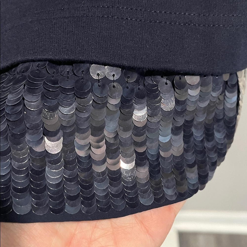 J.Crew Navy Sequined Hem Sweatshirt – Size Small (possible med fit) - Picture 4 of 6